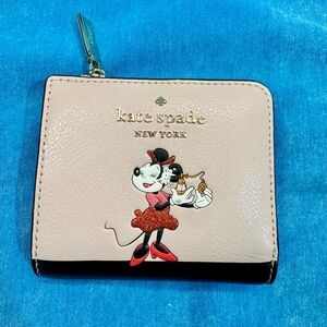 Kate Spade Pink and Black Minnie Mouse Wallet